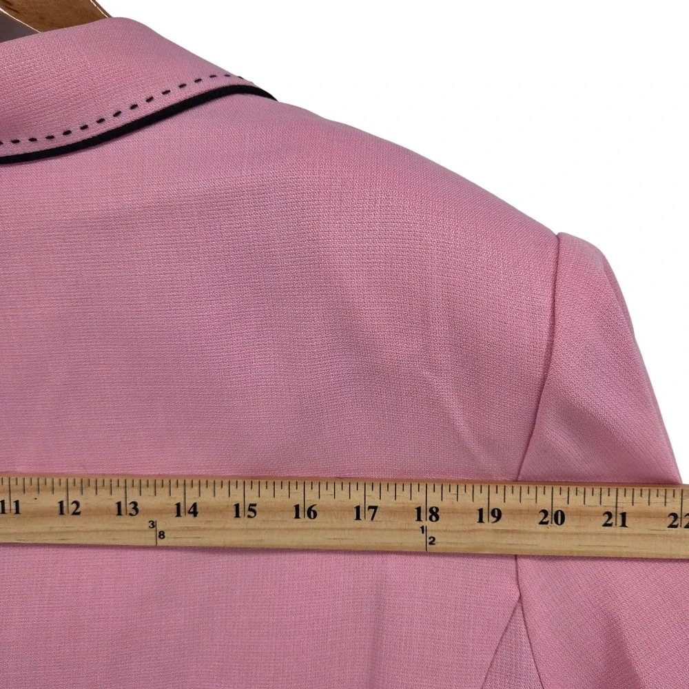 Studio‎ I Womens Pink Black Blazer Jacket 28W Barbiecore